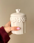 Wild Bloom Jar Soy Wax Candle with Lid : Large Jesmonite Vessel Scented Wood Wick