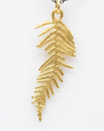 Solid Gold Acacia Leaf Necklace, Handmade Nature Jewelry, Organic Forest Pendant, Gift for Vitality & Health, Real Gold (9K, 14K, 18K)