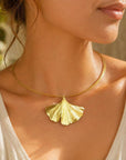 Real Ginkgo Biloba Leaf Necklace, Handmade Nature Jewelry, Organic Forest Pendant, Gift for Longevity & Success, Sterling Silver 925