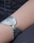 Real Hibiscus Leaf Bracelet, Handmade Nature Jewelry, Organic Forest Cuff, Gift for Beauty & Vitality, Gold or Sterling Silver 925