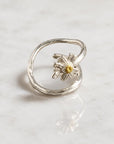 Real Chamomile Flower Ring, Handmade Nature Jewelry, Organic Forest Band, Gift for Health, Eco Sustainable Sterling Silver 925