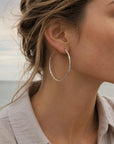 Gold Olive Branch Hoops, Handmade Nature Jewelry, Botanical Tree Earrings, Gift for Luck & Success, Eco Sustainable Sterling Silver 925