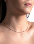 Zircon Choker Necklace with Doubled S Design
