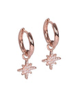 Star Charm Hoop Earrings in Sterling Silver