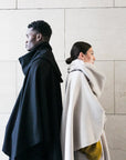 Black or white recycled wool scarf