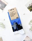 Estonian Flag Forest Socks in Blue Black White