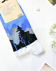 Estonian Flag Forest Socks in Blue Black White