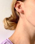 Lightening Bolt Silver Stacker Stud Earrings