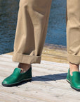 Classic Green Leather Shoes for Everyday Wear