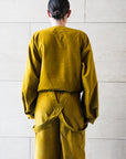 Elasticated waist wide pants with braces