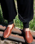 Brown Leather Classic Moccasin Shoes