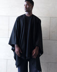 Midi recycled wool cape