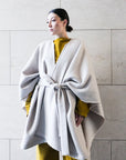 Midi recycled wool cape