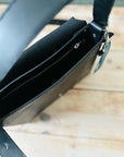 Large Black Leather Crossbody Bag