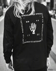 Luxury loose fit black long sleeve premium organic cotton handprinted limited edition by WWOOLLFF CO. at brixbailey.com