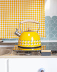 2.5L Whistling Kettle Stainless Steel Honey Yellow - Enamelhappy