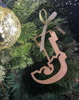JOY Christmas Mantle Tree Decoration / Distressed Gold 5" Tall Carnival Metal Letters
