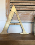 Distressed Gold 5" or 12" Classic Metal Letters, A-Z, 0-9
