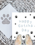 Happy gotcha day card in blue