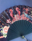 Wonderous Silk Fan with luxurious Gold tassel, part of the Mysa Collection