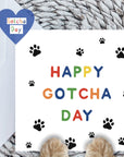 Happy gotcha day card in rainbow