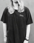 Luxury limited edition oversized black tee, handprinted organic cotton, unisex premium fit, made to order, Fair Wear certified by WWOOLLFF CO. at brixbailey.com