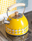 2.5L Whistling Kettle Stainless Steel Honey Yellow - Enamelhappy