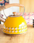 2.5L Whistling Kettle Stainless Steel Honey Yellow - Enamelhappy
