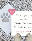 To my pawsome dog-nan birthday card