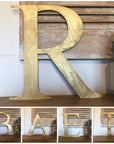 Distressed Gold 5" or 12" Classic Metal Letters, A-Z, 0-9