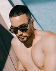 Sustainable Rock Aviator Sunglasses – Light Tortoiseshell Frames & Tan Lenses | UV Protection | Biodegradable Italian Acetate by Reecy at brixbailey.com