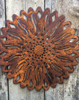 Large Rusty Metal Sunflower Garden Fence Decoration