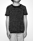 Limited edition unisex kids tee, handpainted premium organic cotton, stylish black graphic design, best-selling Finnish craftsmanship by WWOOLLFF CO. at brixbailey.com
