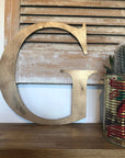 Distressed Gold 5" or 12" Classic Metal Letters, A-Z, 0-9