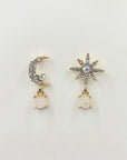 Andromeda Moon and Star Mismatched Earrings