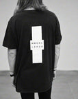 Luxury limited edition oversized black tee, handprinted organic cotton, unisex premium fit, fair trade certified by WWOOLLFF CO. at brixbailey.com
