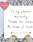 To my pawsome dog-Aunty card