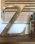 Distressed Gold 5" or 12" Classic Metal Letters, A-Z, 0-9