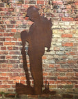 XL Lifesize Rusty Metal Soldier Garden Statue