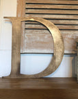 Distressed Gold 5" or 12" Classic Metal Letters, A-Z, 0-9