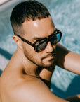 A Reecy Family Favourite: Sustainable Tortoiseshell Aviator Sunglasses with Blue Lens – Clean & Conscious Award Finalist 2023 by Reecy at brixbailey.com