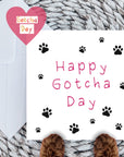 Happy gotcha day card in pink