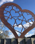 Large Rusty Metal Decorative Heart Garden Decoration