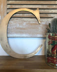 Distressed Gold 5" or 12" Classic Metal Letters, A-Z, 0-9