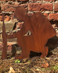 Rusty Metal Kneeling Lest We Forget Soldier Garden Decoration