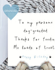 To my pawsome dog-Grandad card