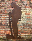 XL Lifesize Rusty Metal Soldier Garden Statue