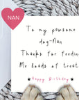 To my pawsome dog-nan birthday card