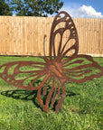Large Rusty Metal Butterfly Garden Decoration