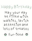 Happy birthday fur-iend (from one dog to another) green